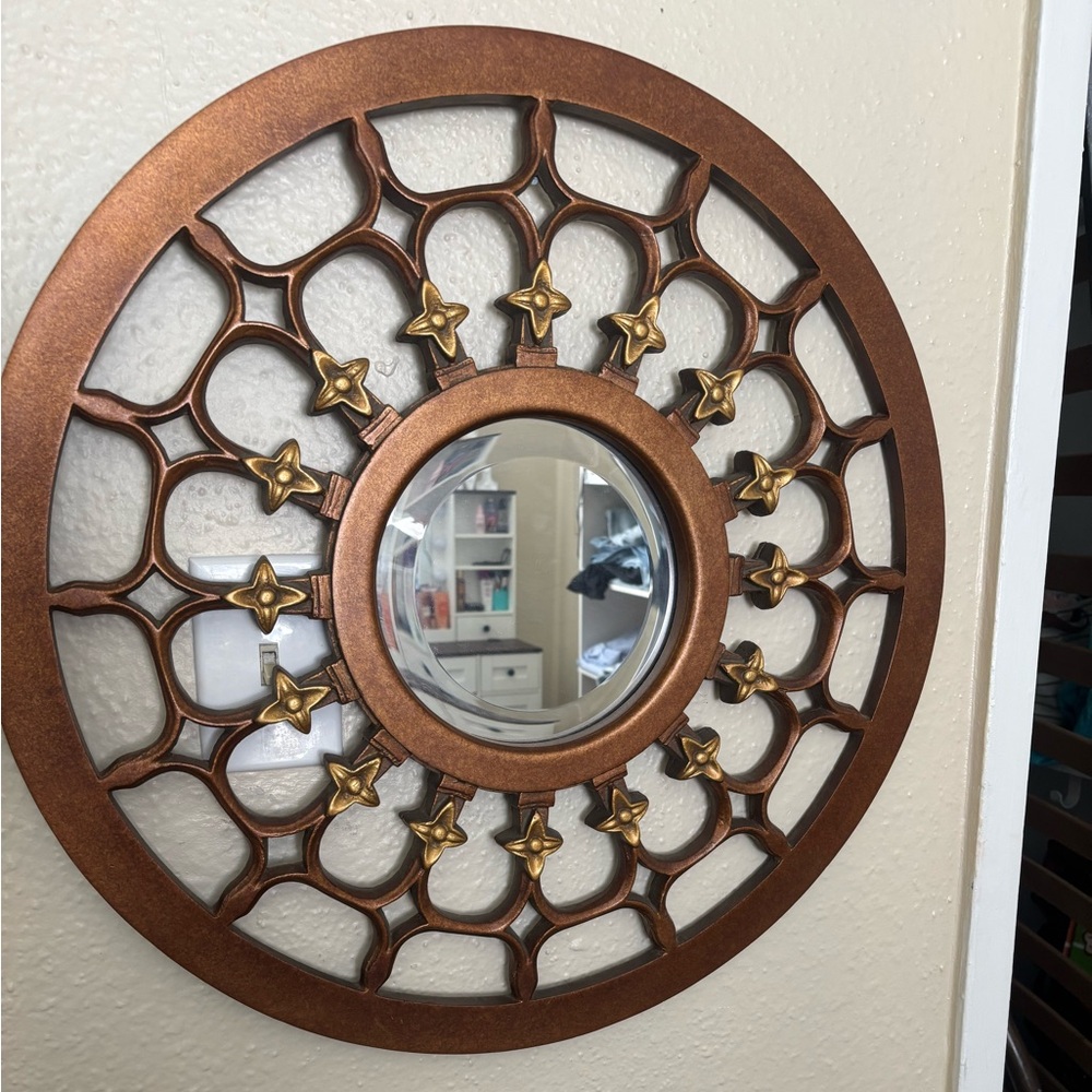 Elegant Copper and Gold Wall Mirror